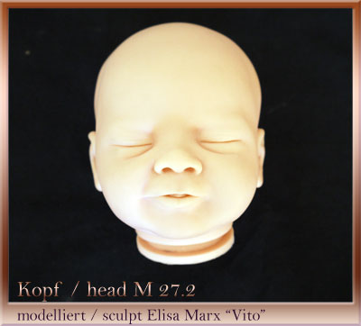 Rebornbaby Kopf  K-MM-01 Marie-Mischell Bemalt m.Augen und Wimpern 